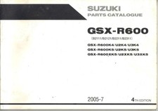SUZUKI GSXR600 K4,GSXR600 K5,GSXR600X K5 2004,2005 FACTORY PARTS CATALOGUE