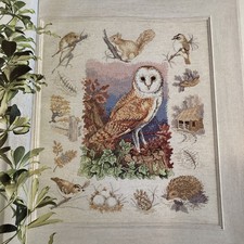 Woodland nature owl sampler hedgehog squirrel Cross Stitch Chart