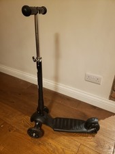 Banne black kids push Scooter Height Adjustable 3 wheel foldable with rear brake