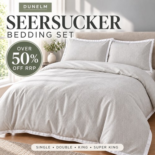 Dunelm seersucker stripe - seersucker, duvet