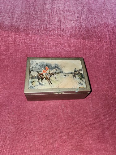 Metal and wood cigar box - and,