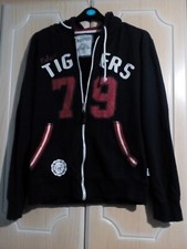 Tokyo Tigers Mens Hoodie Navy Blue Sweater with Zip and pockets Size Large 