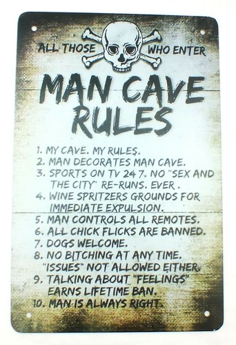 Man cave rules tin metal - tin,