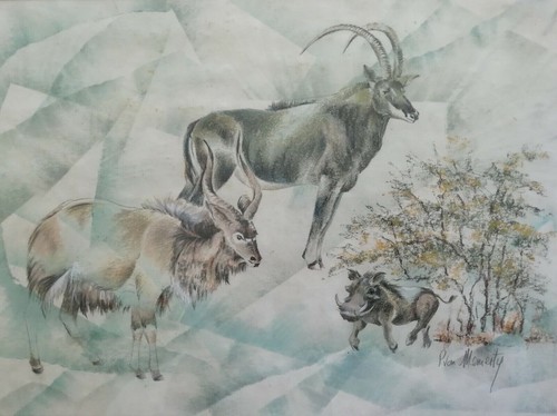 Watercolour pastel african - watercolour,