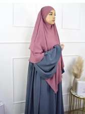 Ina Collection 2 Double Layer Layered Dusty Pink Khimar Hijab Women's One Size