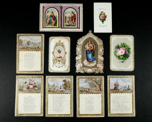 Antique cards scraps - antique,