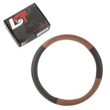 Steering Wheel Cover Ø 38x8.2cm / 15x3 Inch Brown Black for BMW 2 3 Series