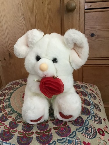 Vintage keel white teddy bear - vintage,