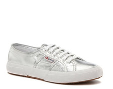 Superga Silver White Leather