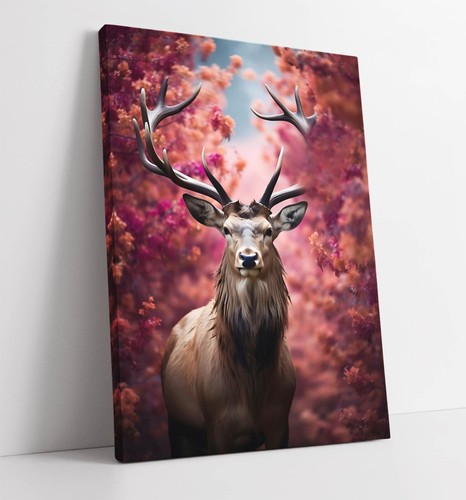 Stag among pink - among, trees