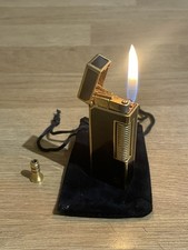 Dunhill Rollagas Lighter Gold and black lacquer  Serviced With Pouch And Adapter