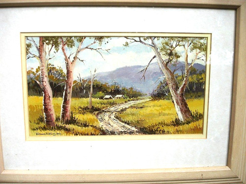 Vintage oil board painting - vintage,