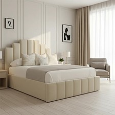 Crown Bed Frame Plush Velvet