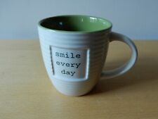 The Old Pottery Company ‘Smile Every Day’ Inspirational Mug, Green Interior