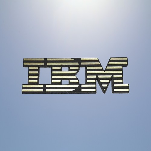 Ibm 40x16mm gold badge - ibm,