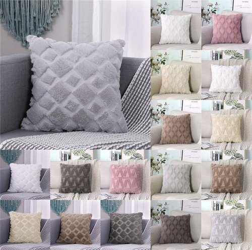 Plush geometric cushion - plush,