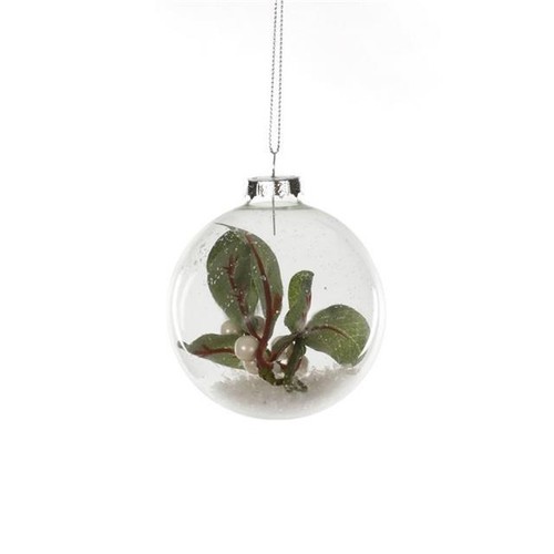 Glass mistletoe bauble - mistletoe,