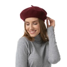 Plain Beret Hat Wool Autumn