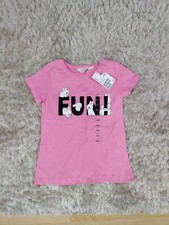 New H&M pink girls 4-6 years tshirt top to fit 4-5 & 5-6 years Rabbit 