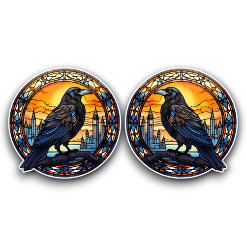 Small black crow raven bird - 2x,