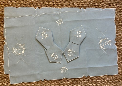 Vintage 1950s pale - blue, floral