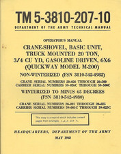 Historical book Crane-Shovel, Truck Mounted, 20 Ton, Quickway M-200, Operator