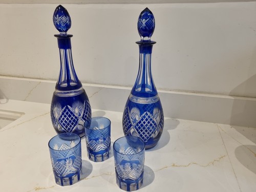 Pair decanters bohemian - pair, decanters.bohemian