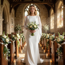 White bridal wedding mohair