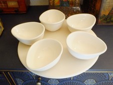 Nigella Lawson 5 Chip & Dip Bowls With Round Stand Party Christmas Cream Colour