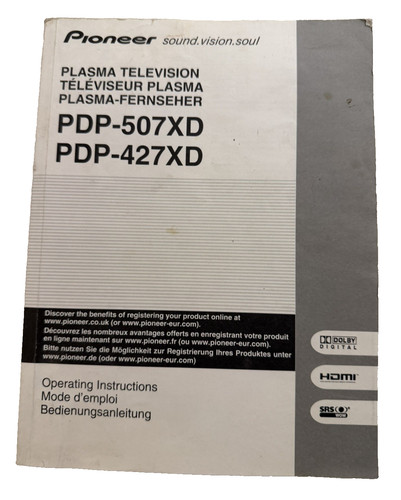 Pioneer pdp 427xd - /, pdp-507xd