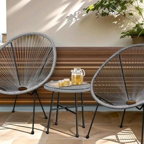 Bistro set egg chair - chair, outdoor