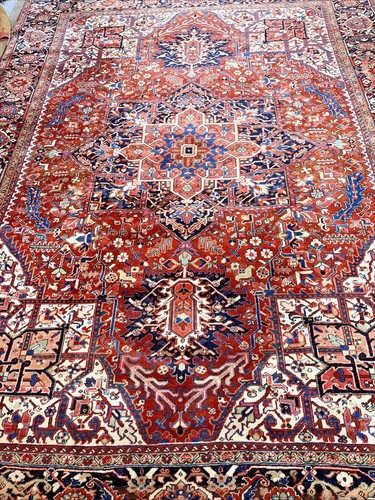 Auth antique heriz rug - antique,