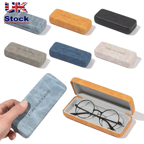 Leather portable eyeglass case - leather,