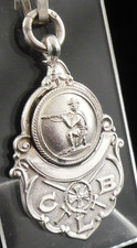 Sterling Silver Pocket Watch Fob Medal, Rifle Shooting, Robert Chandler 1913