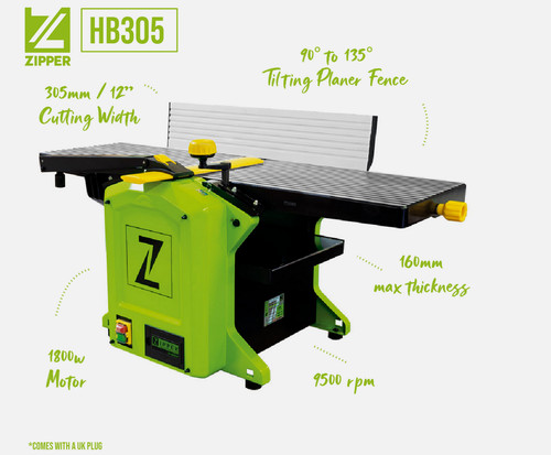 Zipper planer thicknesser - 12",