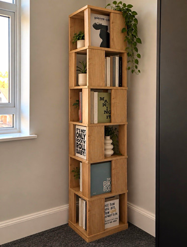 Tall light wood shelf - tall,