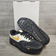 Nike Air Max 1 By You ID Gold Black White Unisex UK 10 EU 45 Custom HQ3714-900