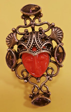 Sajen/Bali Goddess Ring with Amethyst Stones Size P (Red)