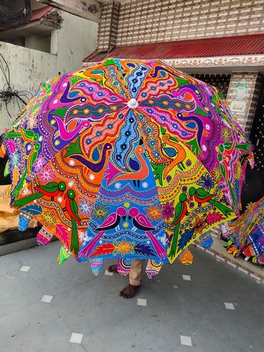 Indian peacock garden parasols - indian,
