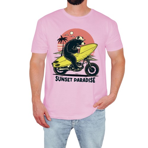 Sunset paradise bear - paradise,