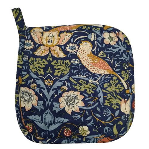 Strawberry thief navy blue - strawberry,