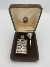 ARI D NORMAN 925 Sterling Silver Overlay Perfume Glass Bottle Hallmarked BOXED