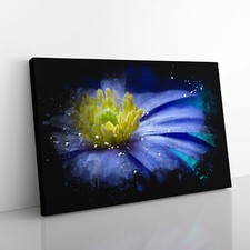 Blue Flower Canvas Wall Art Print Framed Picture Home Decor Living Room Bedroom