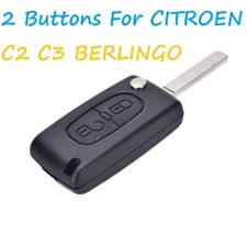 Replacement 2 button flip key case for Citroen C2 C3 Berlingo remote fob