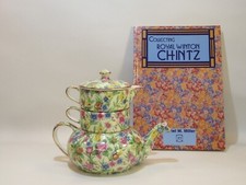 RARE ROYAL WINTON  'KEW'  CHINTZ STACKING CERAMIC TEAPOT SET C. 1928