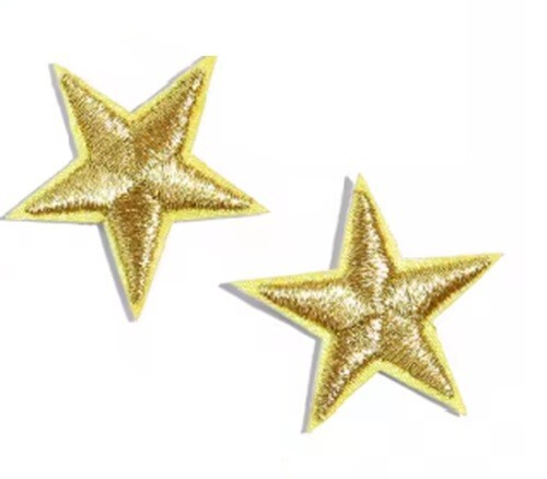 Gold star patches iron on - star,