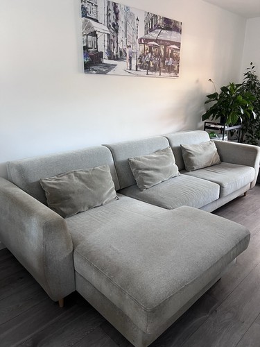Ikea grey fabric - fabric, chaise