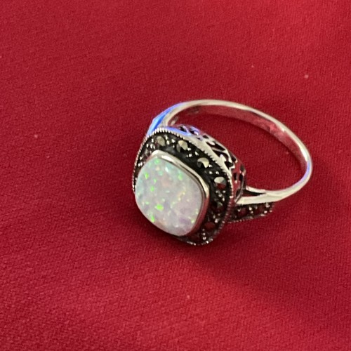Silver opal hallmark large - silver,