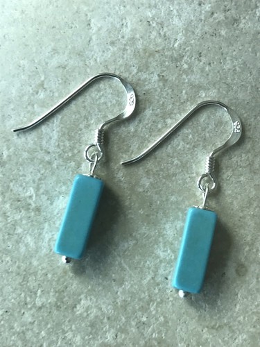 Howlite turquoise rectangular - turquoise,