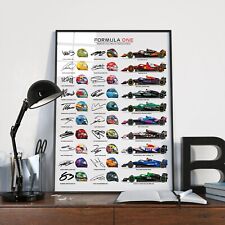 FORMULA ONE 2025 DRIVERS TEAMS HELMETS SIGNED PRINT POSTER LEWIS HAMILTON F1 #2